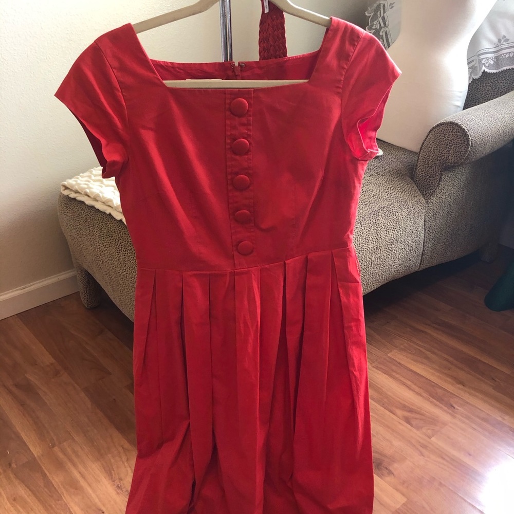 Cherry Red Vintage-Style Talbots Dress